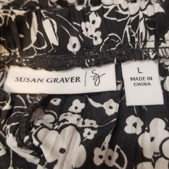 Ladies' Susan Graver Black and White Tiered Crinkle Skirt, Size L, EUC - Picture 6 of 9